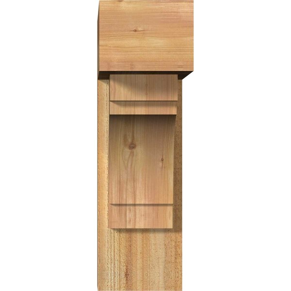 Merced Block Rough Sawn Bracket W/ Offset Brace, Western Red Cedar, 8W X 22D X 26H